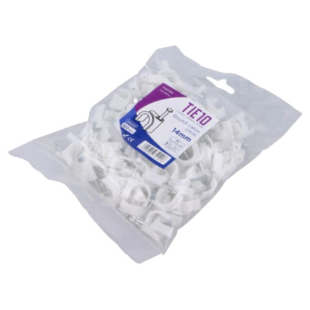 Element de susţinere; natural; pe cablu rotund; 100buc; cu cui