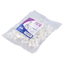 Element de susţinere; natural; pentru cablu plat; 100buc; cu cui