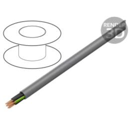 Cablu; YSLY-JZ; 10G0,75mm2; neecranat; 300V,500V; Cu; litat; gri