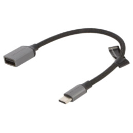 Cablu; USB 2.0; USB A soclu,USB C mufă; nichelat; 0,15m; gri