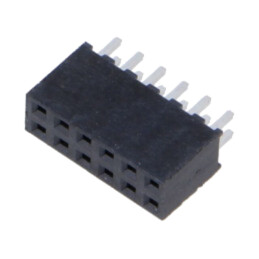 Conector: şiruri pini; mamă; PIN: 12; 2mm; aurit; THT; soclu; drept