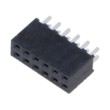 Conector: şiruri pini; mamă; PIN: 12; 2mm; aurit; THT; soclu; drept