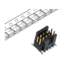 Conector: şiruri pini; tată; PIN: 12; 1,27mm; aurit; SMT; soclu; rolă