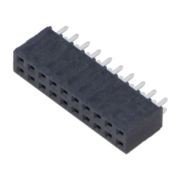 Conector: şiruri pini; mamă; PIN: 20; 2,54mm; aurit; THT; soclu