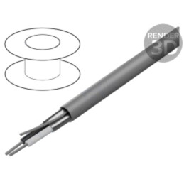 Cablu; 1x2x18AWG; ecranat,folie Al-PET; PVC; gri; 300V; 30m; 100ft