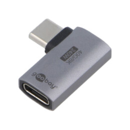 Adaptor; USB 4.0; USB C soclu,USB C mufă în unghi; nichelat
