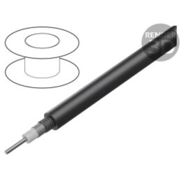 Cablu: coaxial; RG223/U; sârmă; Cu; PVC; negru; 5,4mm