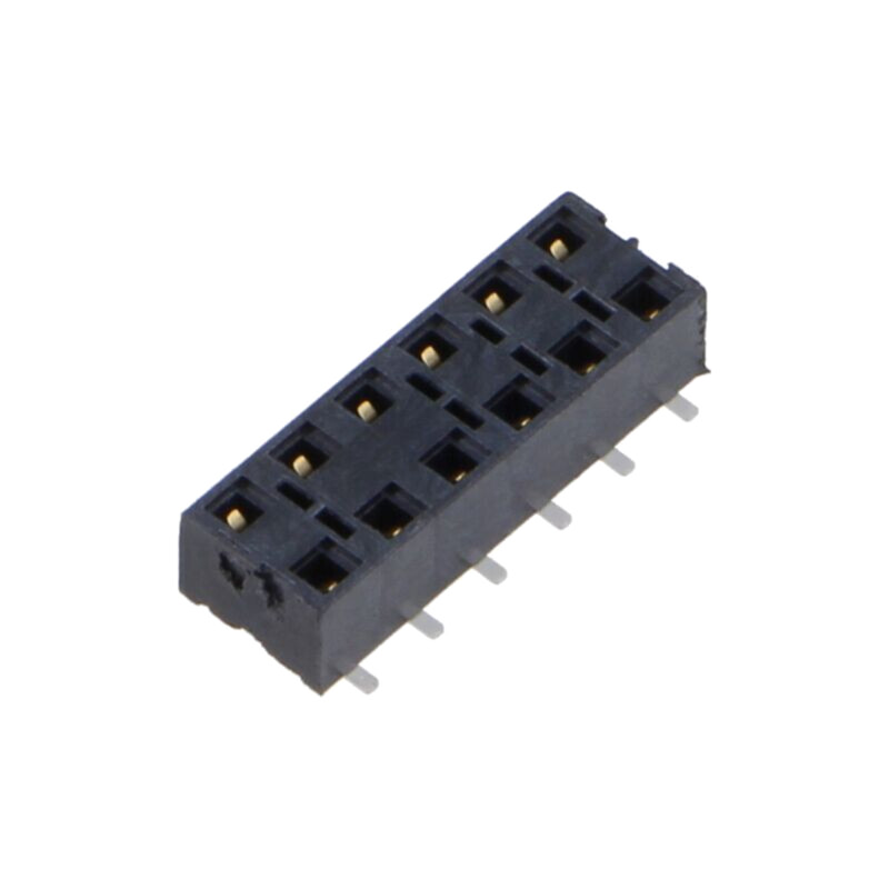 Conector: şiruri pini; mamă; PIN: 12; 2,54mm; gold flash; SMT; soclu