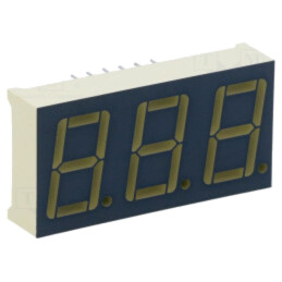 Afişaj: LED; cu 7 segmente; 14,2mm; 0,559"; Nr.car: 3; roşie; catod