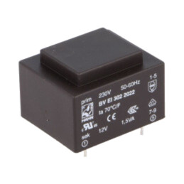 Transformator: încapsulat; 1,5VA; 230VAC; 12V; 125mA; PCB; BVEI