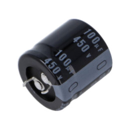 Condensator: electrolitic; SNAP-IN; 100uF; 450VDC; Ø25x25mm; ±20%
