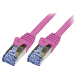 Patch cord; S/FTP; 6a; litat; Cu; LSZH; roz; 2m; 26AWG