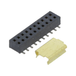 Conector: şiruri pini; mamă; PIN: 20; 1,27mm; gold flash; SMT; soclu