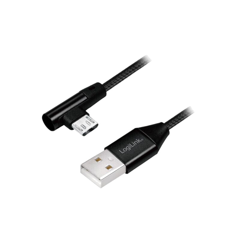 Cablu; USB 2.0; USB A mufă,USB B micro mufă (în unghi); 1m; PVC