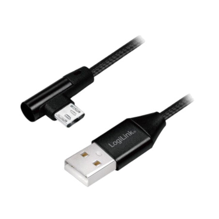 Cablu; USB 2.0; USB A mufă,USB B micro mufă (în unghi); 1m; PVC