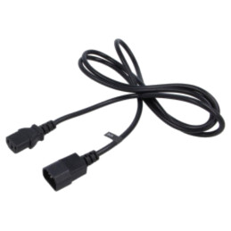 Cablu; 3x0,75mm2; IEC C13 mamă,IEC C14 tată; PVC; 1,8m; negru; 10A
