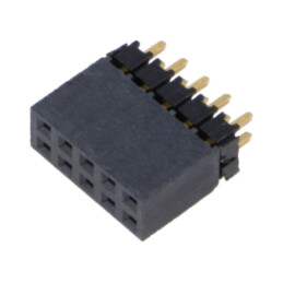 Conector: şiruri pini; tată; PIN: 10; 2,54mm; aurit; THT; soclu