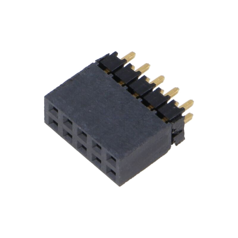 Conector: şiruri pini; tată; PIN: 10; 2,54mm; aurit; THT; soclu