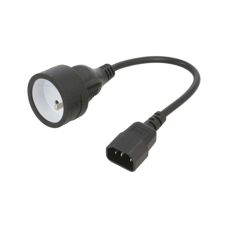 Cablu; 3x0,75mm2; CEE 7/5 (E) priză,IEC C14 tată; PVC; 0,15m