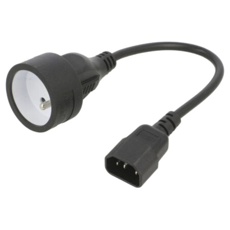 Cablu; 3x0,75mm2; CEE 7/5 (E) priză,IEC C14 tată; PVC; 0,15m