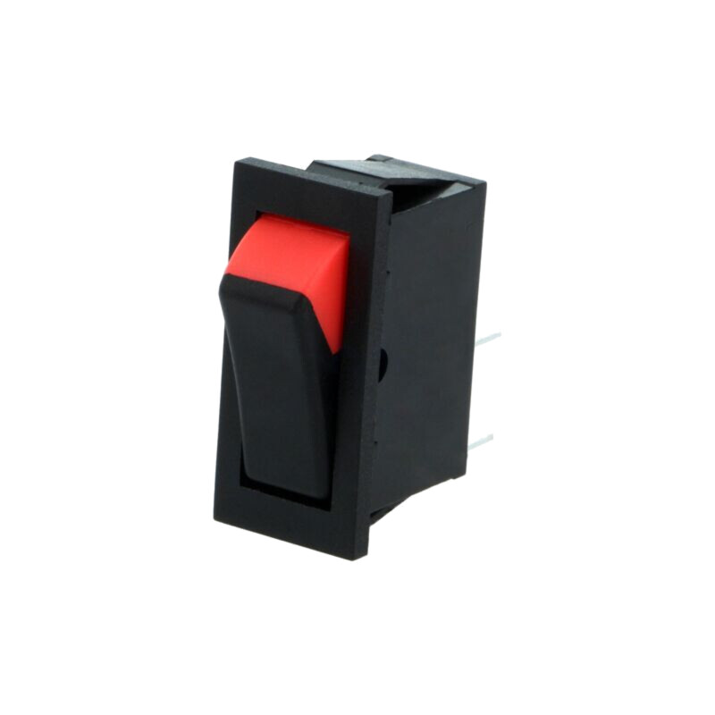 ROCKER; SPST; Poz: 2; ON-OFF; 16A/250VAC; neagră-roşie; fără; 1500