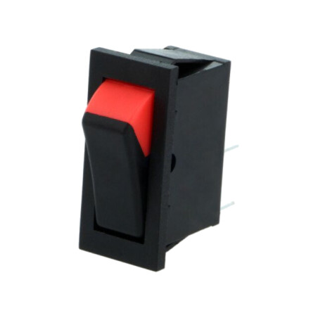 ROCKER; SPST; Poz: 2; ON-OFF; 16A/250VAC; neagră-roşie; fără; 1500