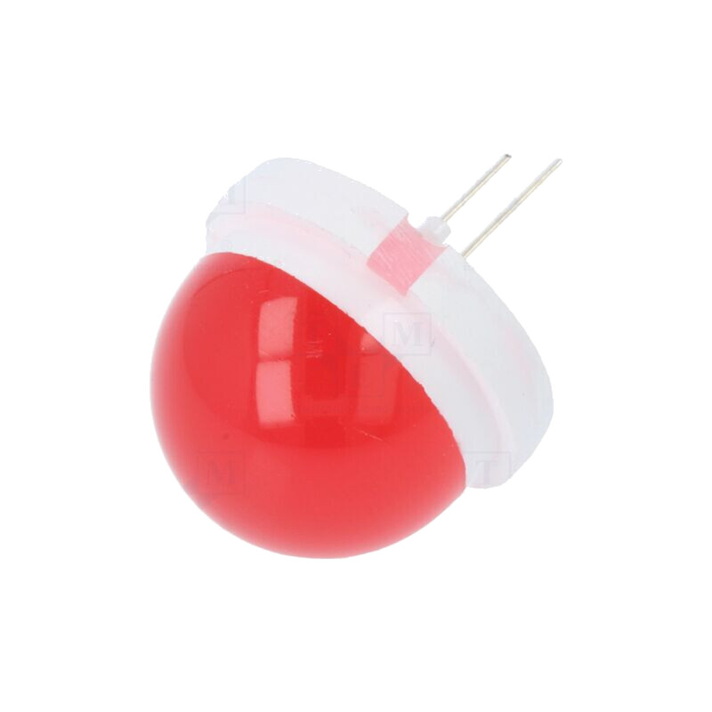 LED; 20mm; roşie; 720÷3000mcd; 120°; Parte frontală: convex