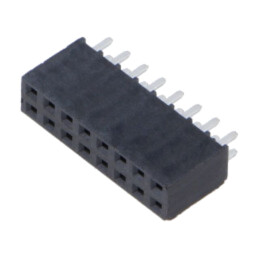Conector: şiruri pini; mamă; PIN: 16; 2,54mm; aurit selectiv; THT