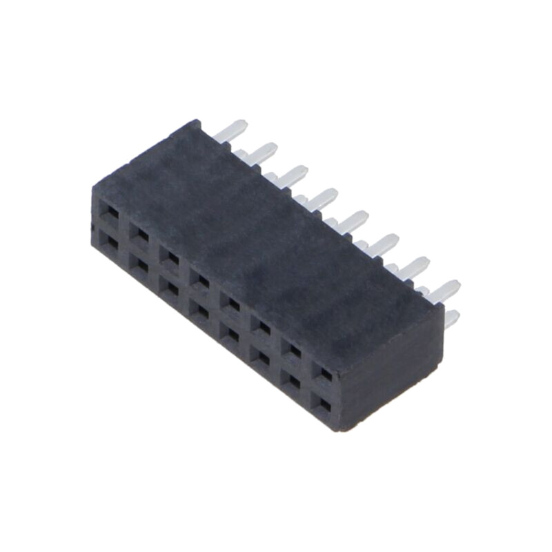 Conector: şiruri pini; mamă; PIN: 16; 2,54mm; aurit selectiv; THT