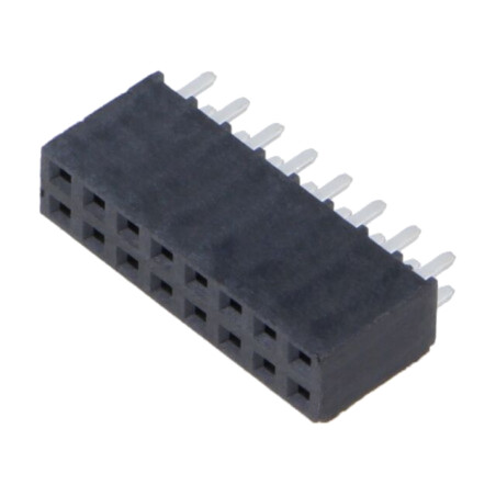 Conector: şiruri pini; mamă; PIN: 16; 2,54mm; aurit selectiv; THT
