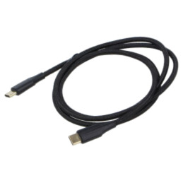 Cablu; USB 2.0; USB C mufă,din ambele părţi; nichelat; 1m; negru