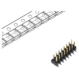 Conector: şiruri pini; tată; PIN: 16; 2,54mm; aurit; SMT; şir pini