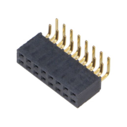 Conector: şiruri pini; mamă; PIN: 16; 2,54mm; aurit; THT; soclu