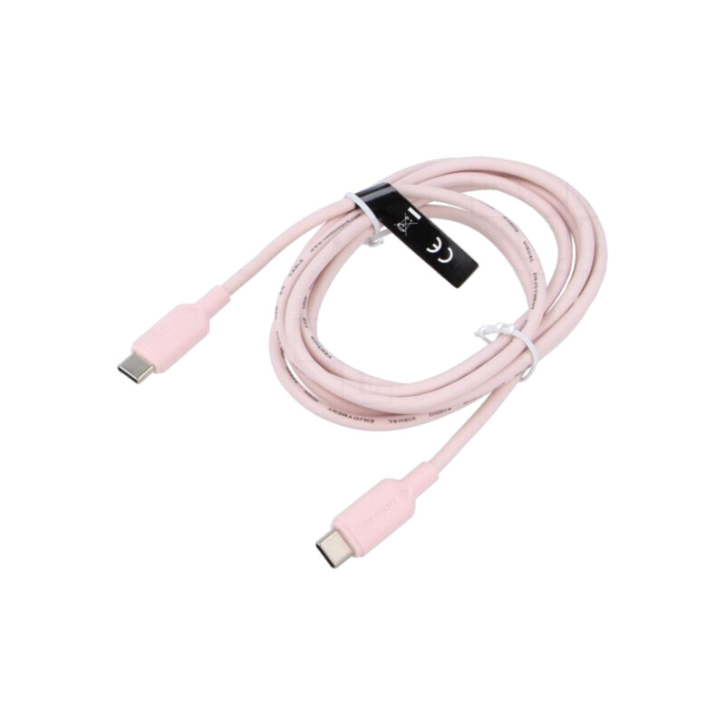 Cablu; USB 2.0; USB C mufă,din ambele părţi; nichelat; 2m; roz Cablu; USB 2.0; USB C mufă,din ambele părţi; nichelat; 2m; roz