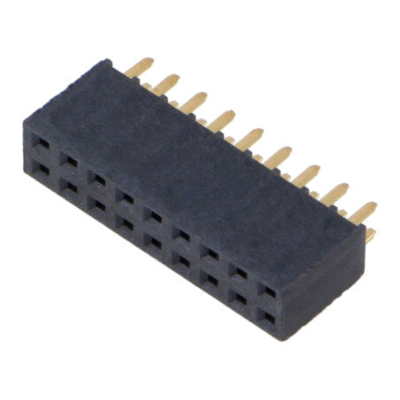 Conector: şiruri pini; mamă; PIN: 18; 2,54mm; aurit; THT; soclu