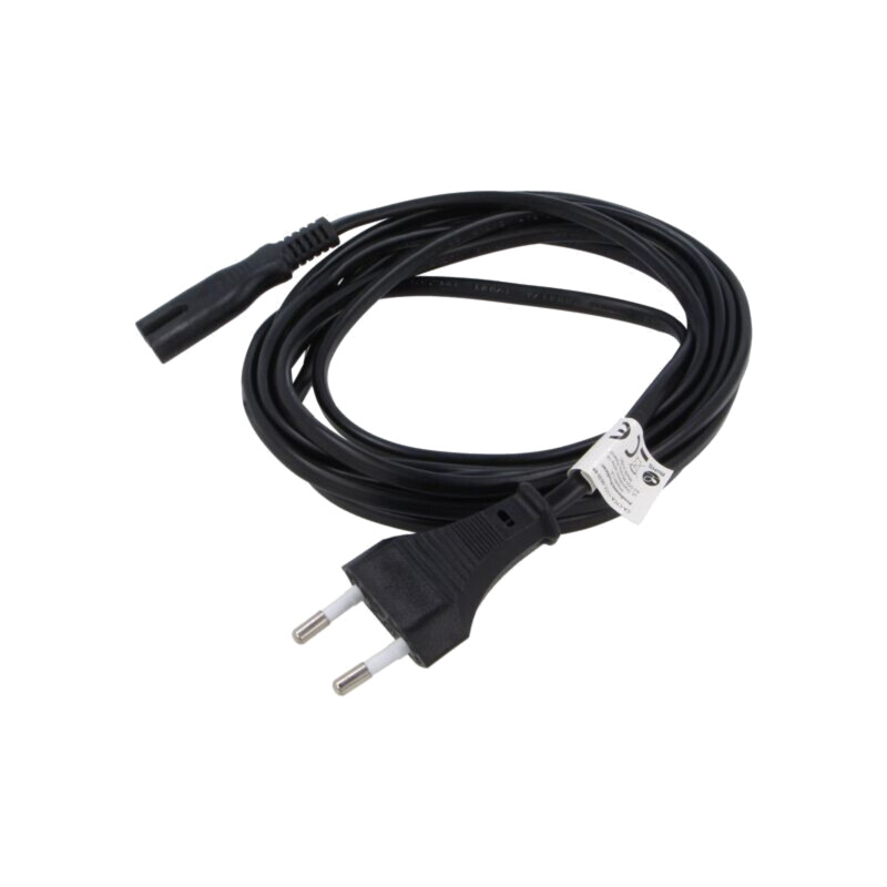 Cablu; CEE 7/16 (C) mufă,IEC C7 mamă; PVC; Lung: 3m; negru; 2,5A