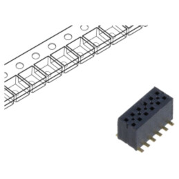 Conector: şiruri pini; tată; PIN: 12; 1,27mm; aurit; SMT; soclu