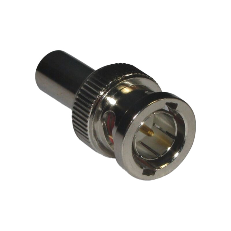 Conector: BNC; mufă; tată; drept; 75Ω; crimpat; pe cablu; POM; aurit