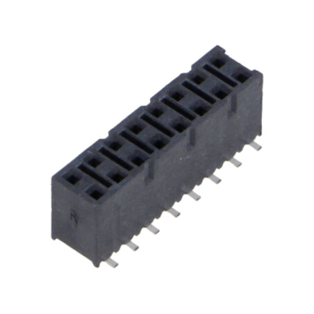 Conector: şiruri pini; mamă; PIN: 16; 2,54mm; aurit; SMT; soclu
