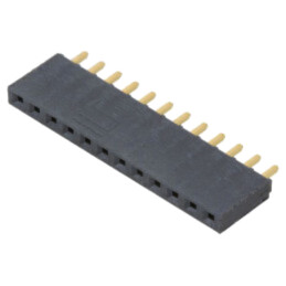 Conector: şiruri pini; mamă; PIN: 12; 2,54mm; aurit; THT; soclu