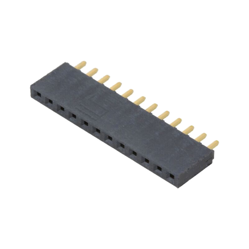 Conector: şiruri pini; mamă; PIN: 12; 2,54mm; aurit; THT; soclu