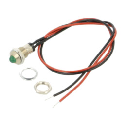 Lampă de control: LED; convex; verde; 2,1VDC; Ø8mm; MPC; metal; 2mcd