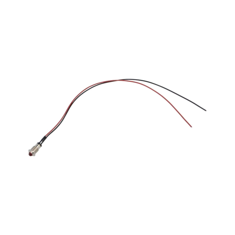 Lampă de control: LED; convex; roşie; 2VDC; Ø8mm; MPC; metal; 50mcd