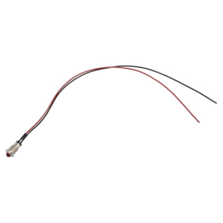 Lampă de control: LED; convex; roşie; 2VDC; Ø8mm; MPC; metal; 50mcd