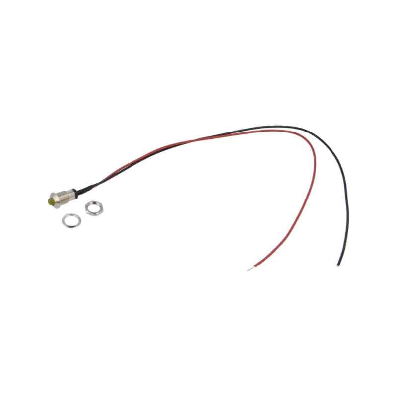 Lampă de control: LED; convex; galbenă; 2VDC; Ø8mm; MPC; metal