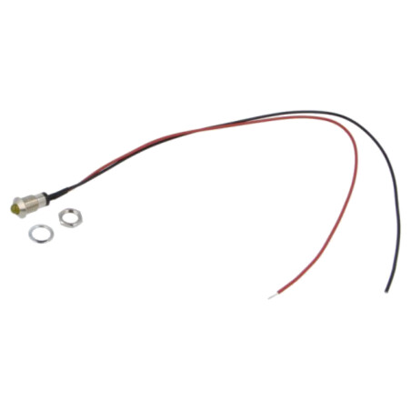 Lampă de control: LED; convex; galbenă; 2VDC; Ø8mm; MPC; metal