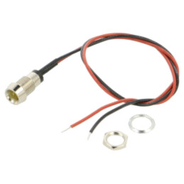 Lampă de control: LED; concav; galbenă; 2VDC; Ø8mm; metal; ØLED: 5mm