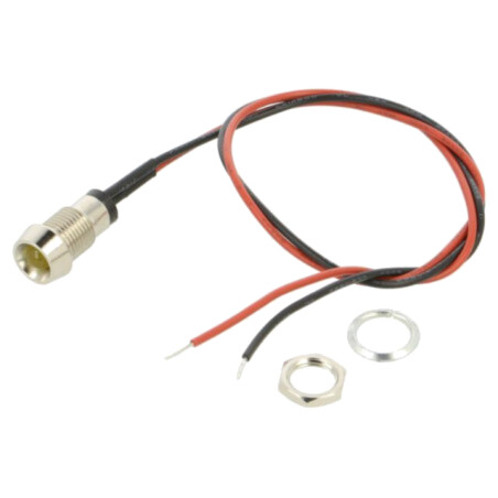 Lampă de control: LED; concav; galbenă; 2VDC; Ø8mm; metal; ØLED: 5mm