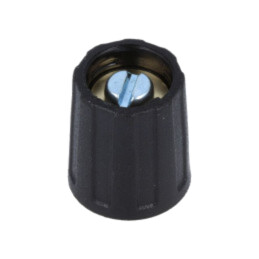 Buton rotativ; fără indicator; ABS; Øax: 4mm; Ø13,5x15,5mm; neagră