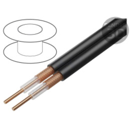 Cablu: coaxial; RG59B/U; sârmă; CCS; PVC; negru; 6,15mm